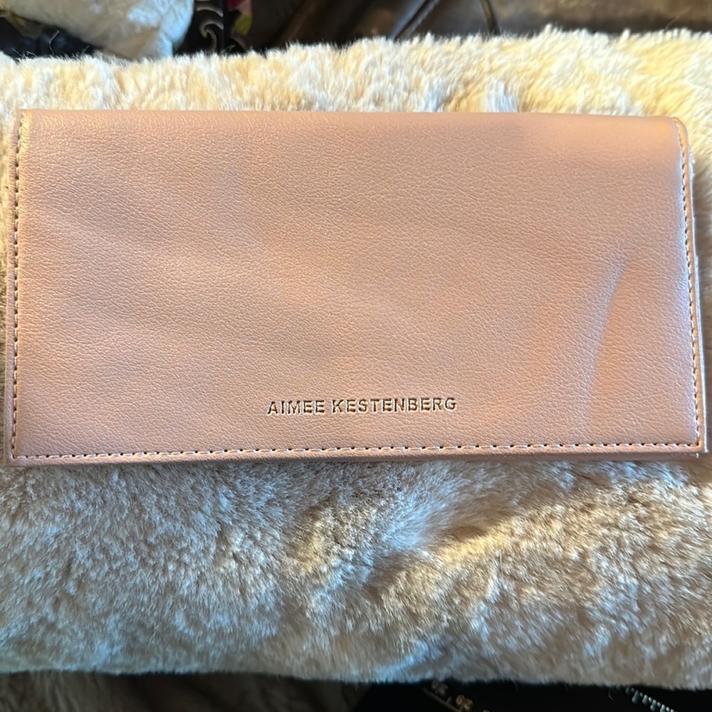 Like New- Never Used Aimee Kestenberg Pastel Pink  Vegan Leather-Gold Zipper